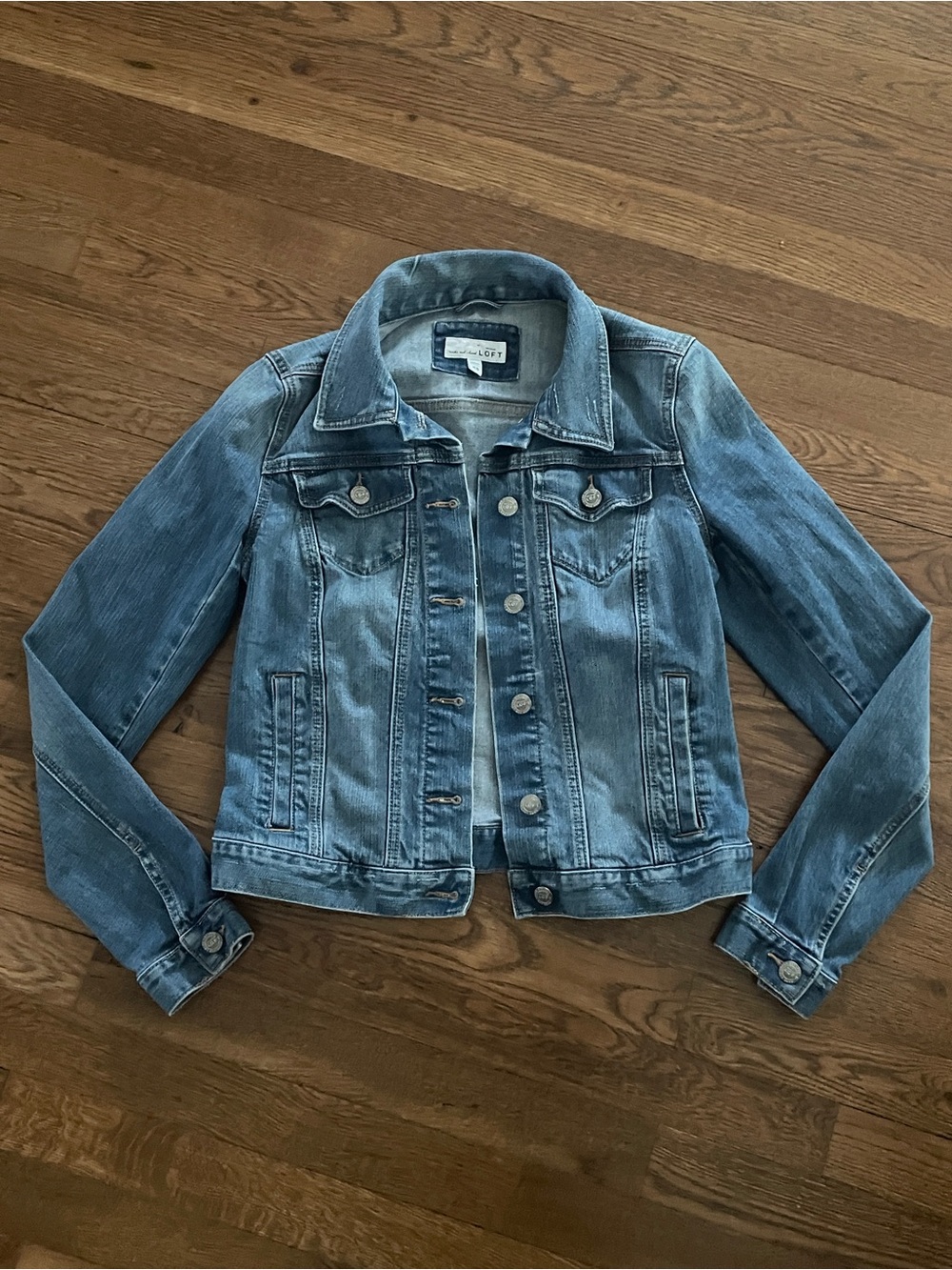 Ann Taylor LOFT Classic Light Blue Denim Jacket XS
